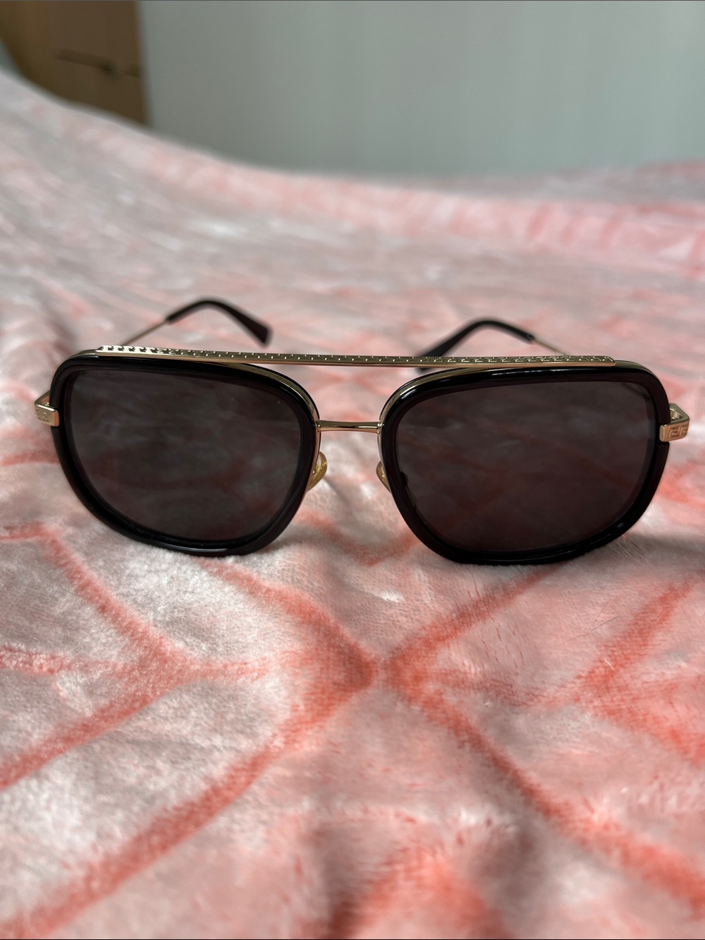 Versace Black Sunglasses with Gold Bridge - Women Accessories